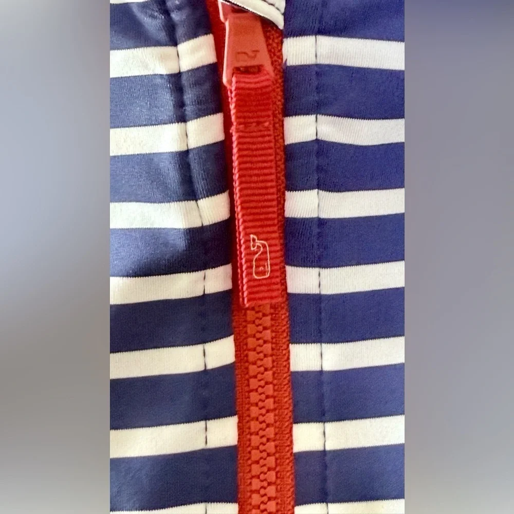 Vineyard Vines navy and white stripe summer beach jacket preppy nautical XS EUC